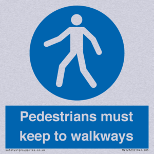  Pedestrians must keep to walkways